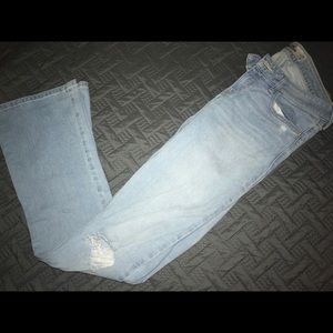 hollister 9R bootcut with holes in the knees